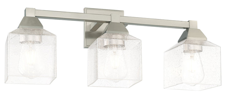 3 Light Bath Vanity With Clear Seeded Glass