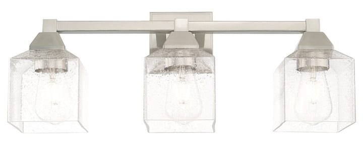 3 Light Bath Vanity With Clear Seeded Glass