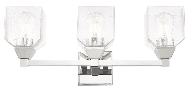 23 Inch 3 Light Bath Vanity With Clear Seeded Glass