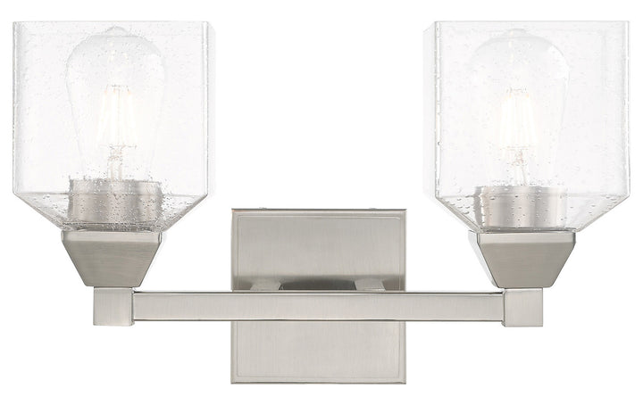 2 Light Bath Vanity With Clear Seeded Glass by Livex Lighting