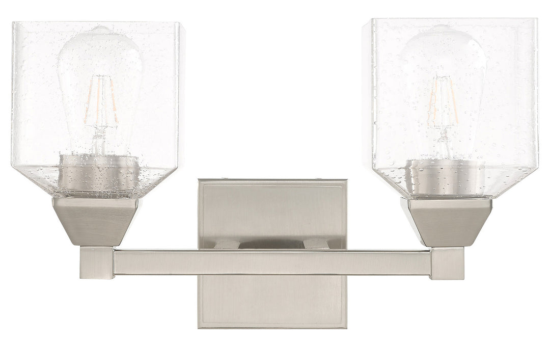 2 Light Bath Vanity With Clear Seeded Glass
