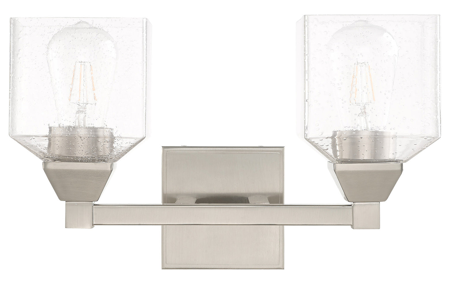 2 Light Bath Vanity With Clear Seeded Glass
