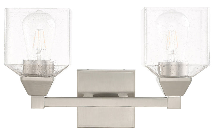 2 Light Bath Vanity With Clear Seeded Glass