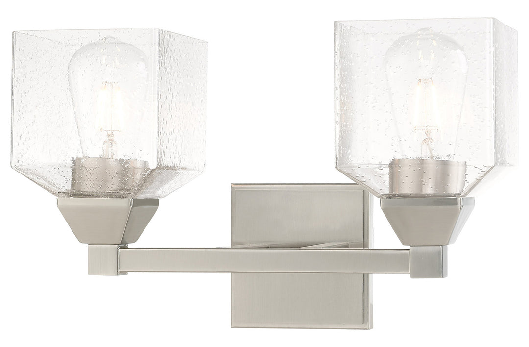 2 Light Bath Vanity With Clear Seeded Glass