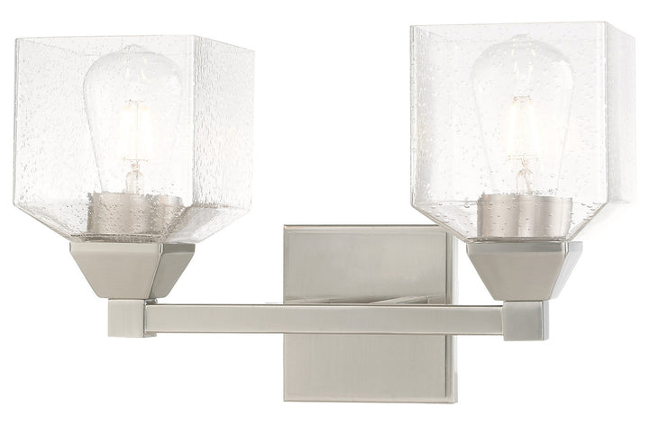 2 Light Bath Vanity With Clear Seeded Glass