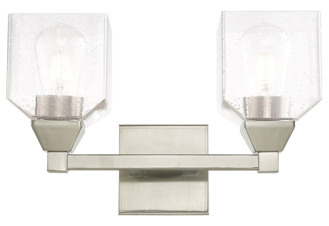 2 Light Bath Vanity With Clear Seeded Glass