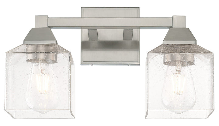 2 Light Bath Vanity With Clear Seeded Glass