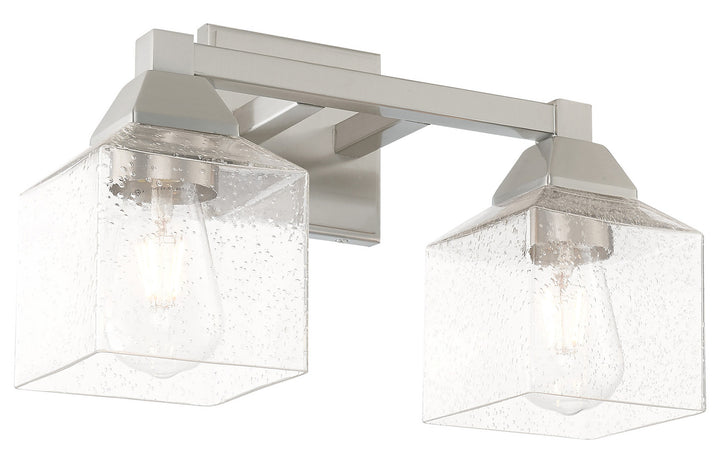 2 Light Bath Vanity With Clear Seeded Glass