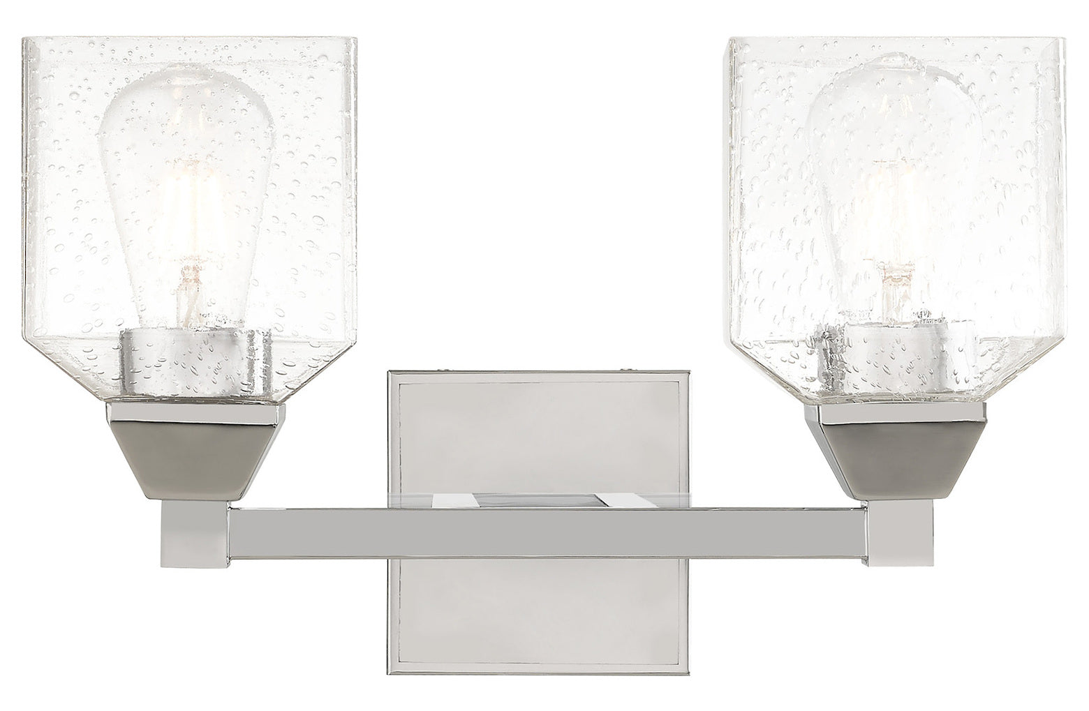 15 Inch 2 Light Bath Vanity With Clear Seeded Glass by Livex Lighting