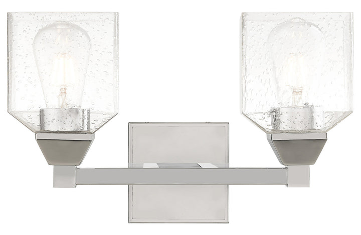 15 Inch 2 Light Bath Vanity With Clear Seeded Glass by Livex Lighting