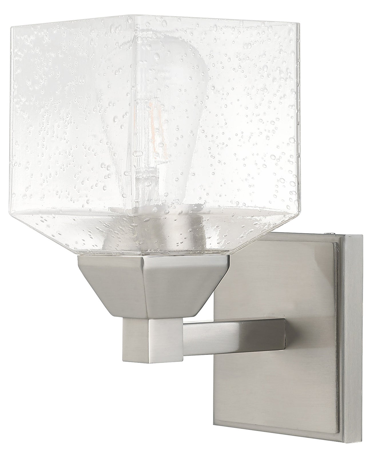 1 Light Wall Sconce With Clear Seeded Glass