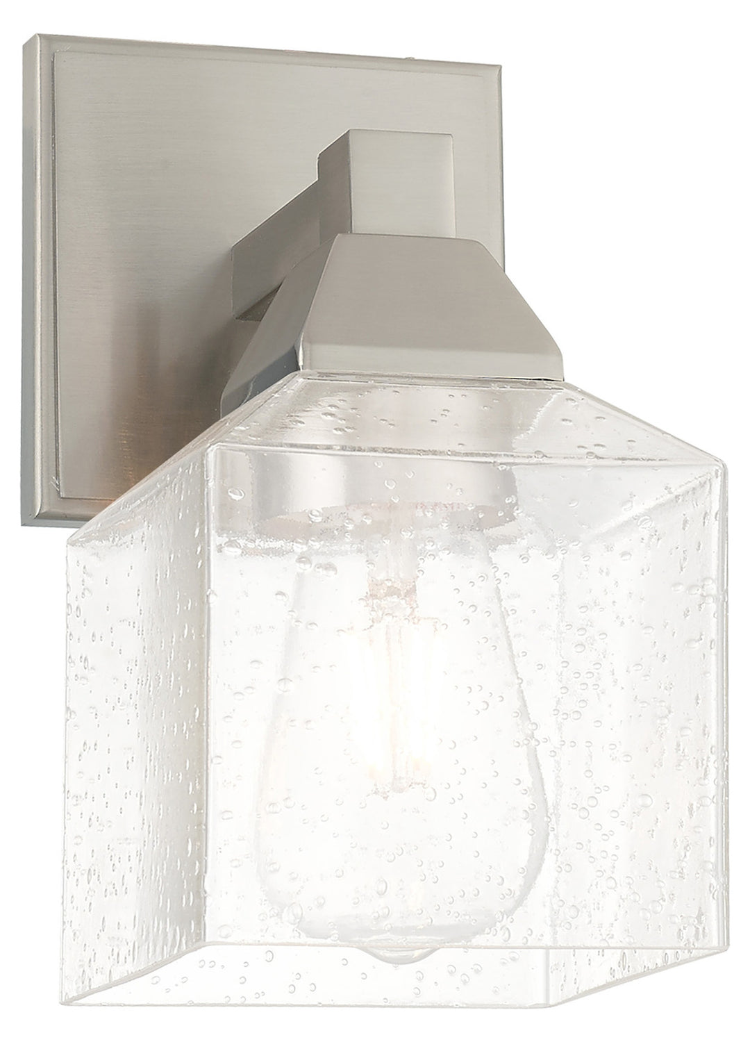 1 Light Wall Sconce With Clear Seeded Glass