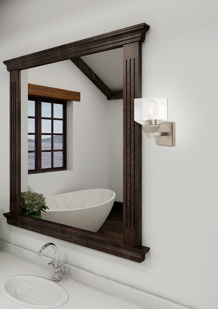 1 Light Wall Sconce With Clear Seeded Glass