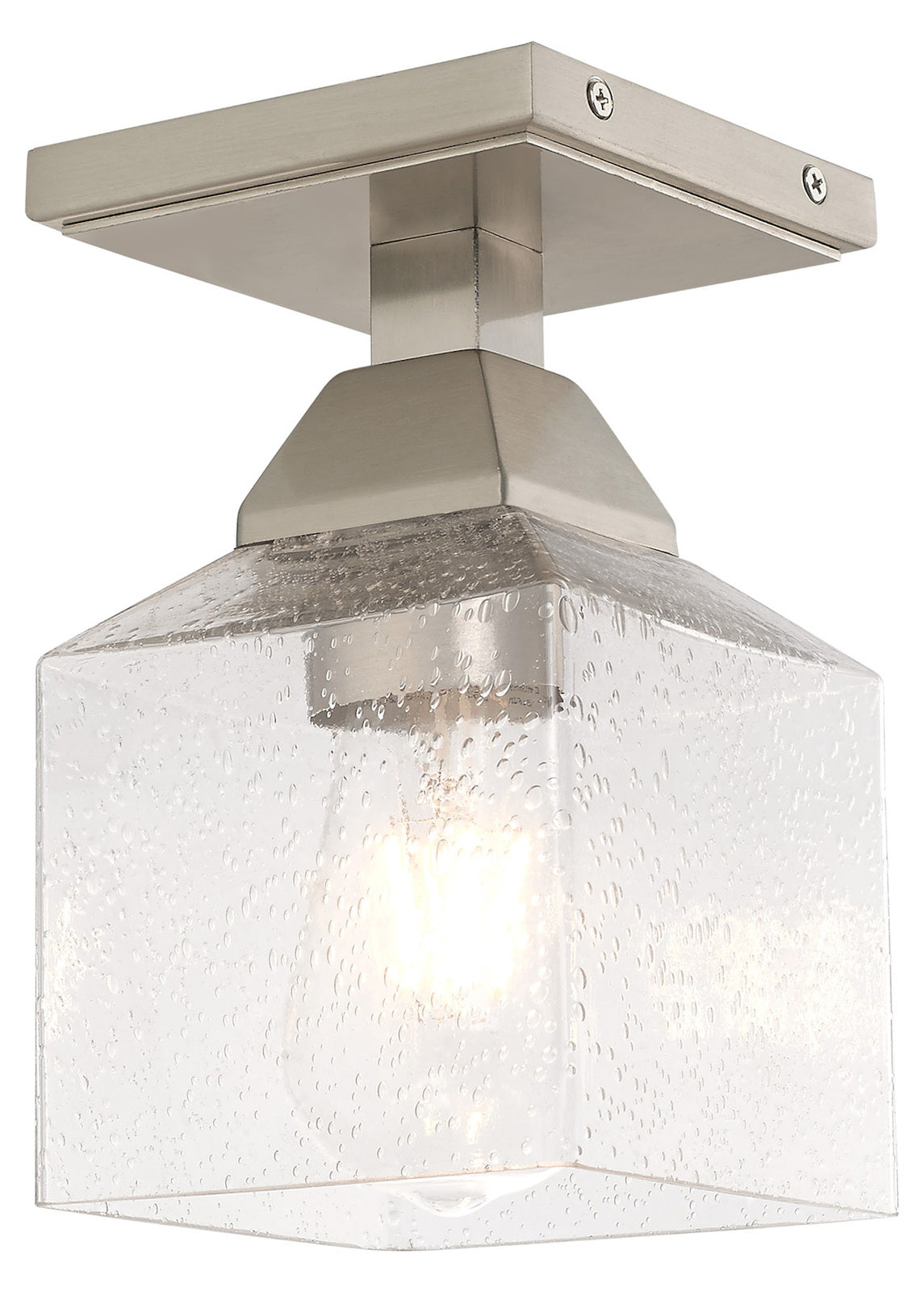 1 Light Ceiling Mount With Clear Seeded Glass by Livex Lighting
