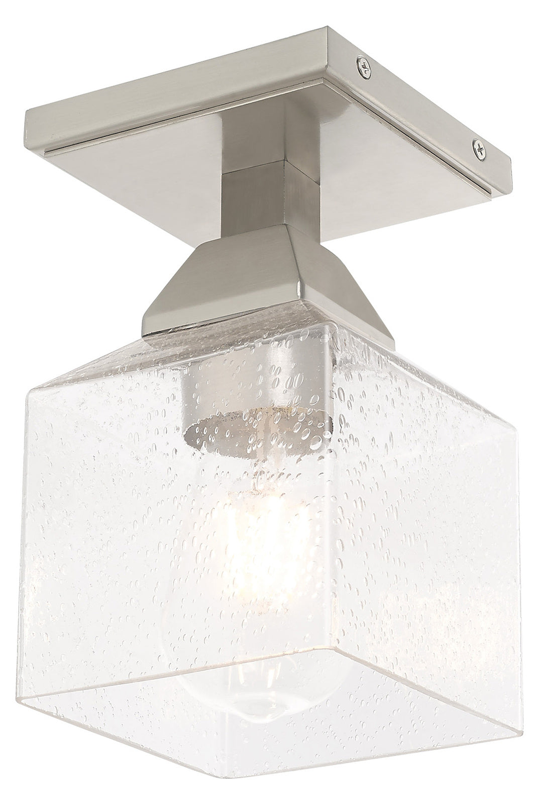 1 Light Ceiling Mount With Clear Seeded Glass