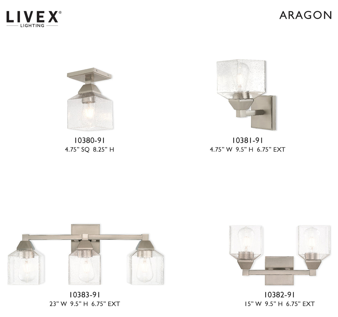 1 Light Ceiling Mount With Clear Seeded Glass
