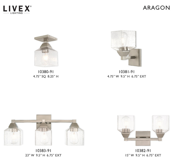 1 Light Ceiling Mount With Clear Seeded Glass
