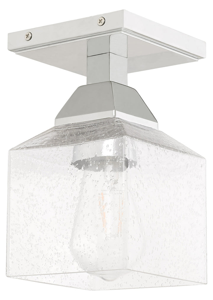 4.75 Inch 1 Light Ceiling Mount With Clear Seeded Glass