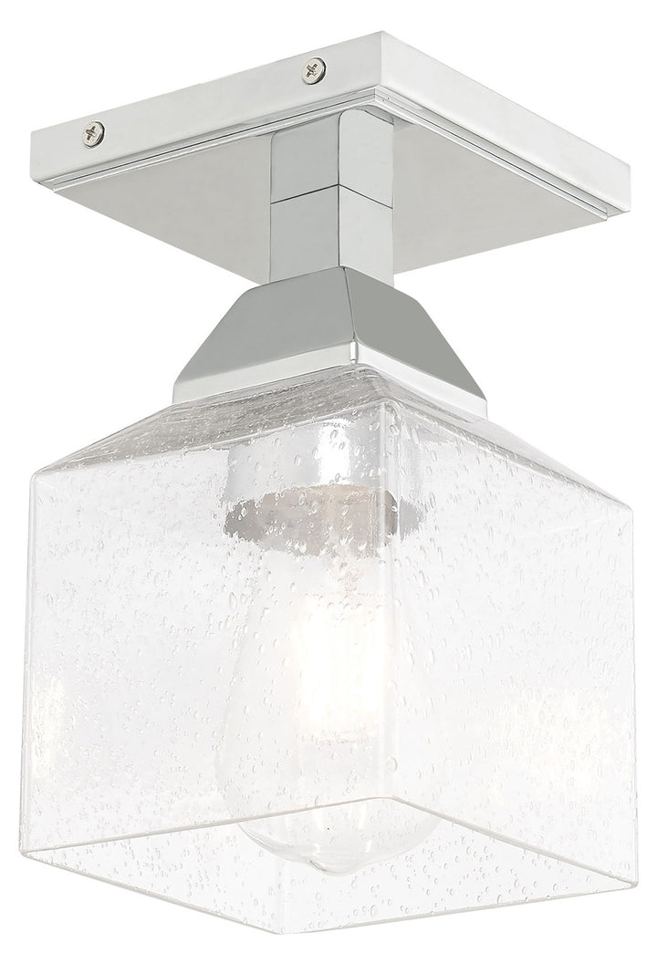 4.75 Inch 1 Light Ceiling Mount With Clear Seeded Glass