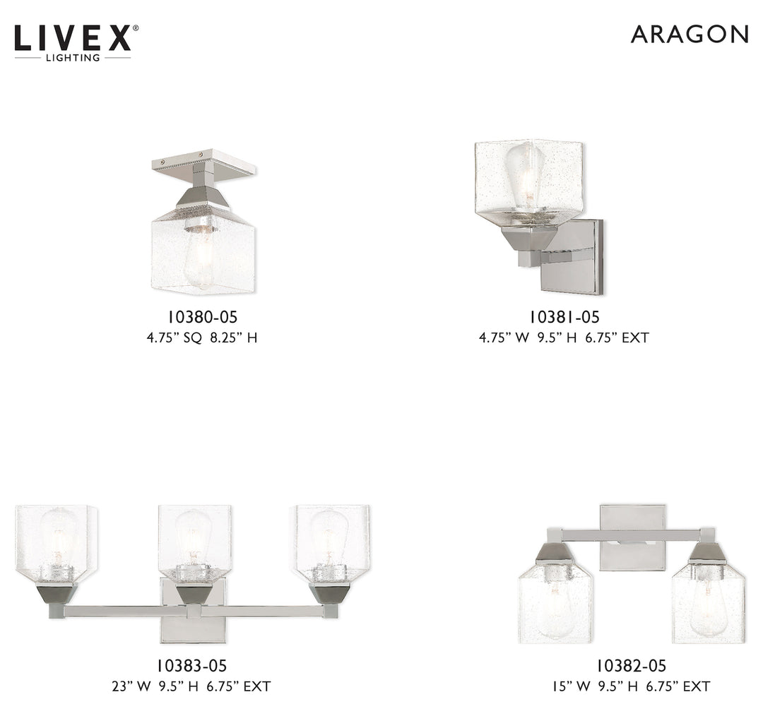 4.75 Inch 1 Light Ceiling Mount With Clear Seeded Glass