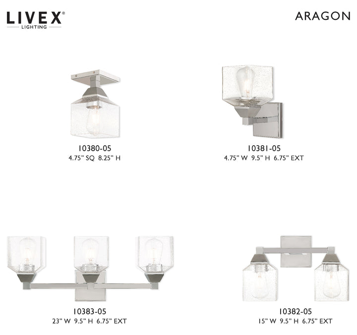 4.75 Inch 1 Light Ceiling Mount With Clear Seeded Glass