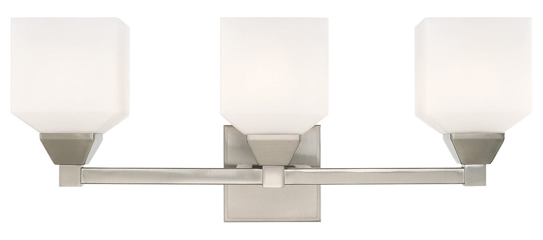 23 Inch 3 Light Bath Vanity With Opal White Glass by Livex Lighting