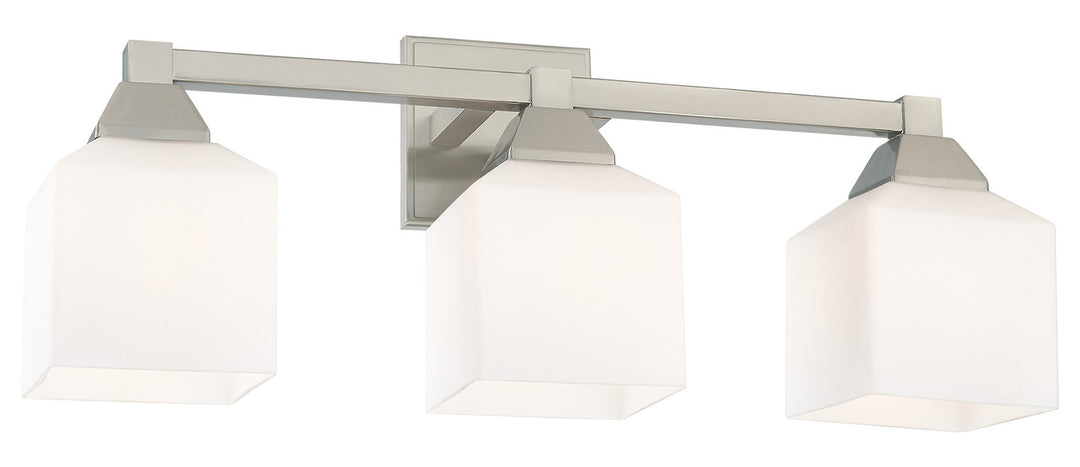 23 Inch 3 Light Bath Vanity With Opal White Glass