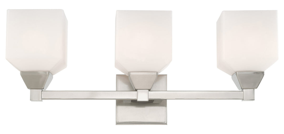23 Inch 3 Light Bath Vanity With Opal White Glass