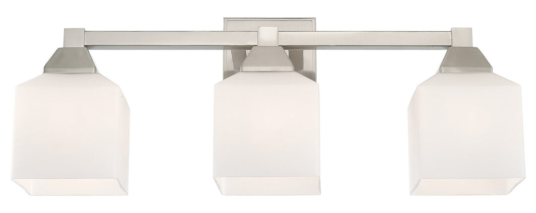 23 Inch 3 Light Bath Vanity With Opal White Glass