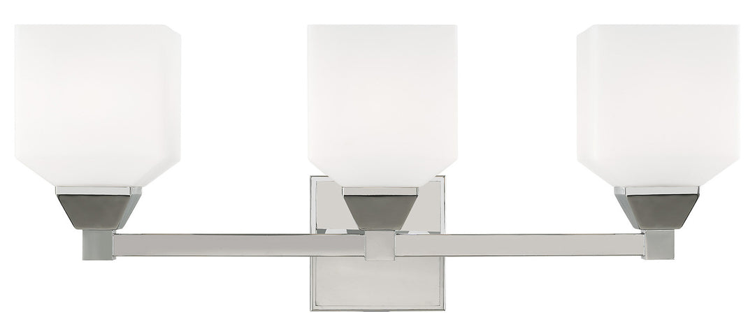 3 Light Bath Vanity With Opal White Glass by Livex Lighting