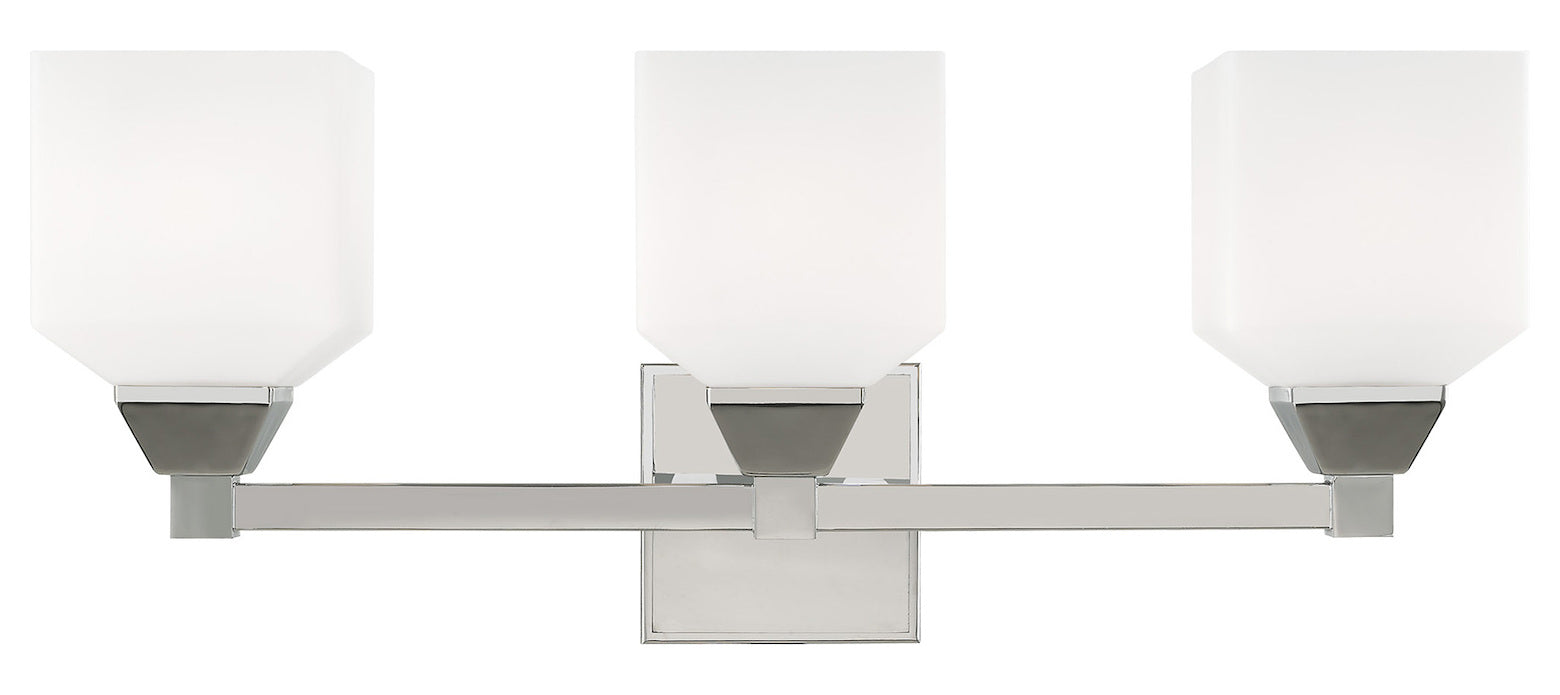 3 Light Bath Vanity With Opal White Glass by Livex Lighting