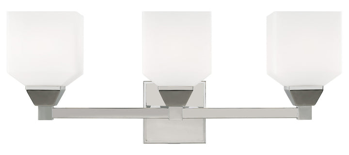 3 Light Bath Vanity With Opal White Glass by Livex Lighting