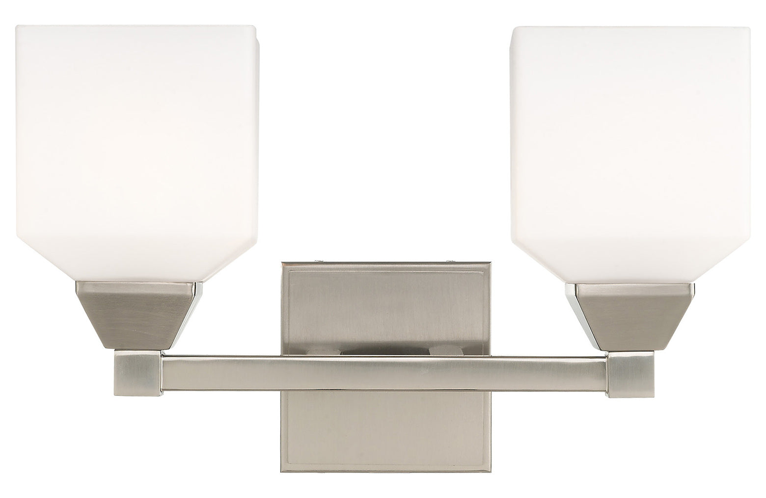 15 Inch 2 Light Bath Vanity With Opal White Glass by Livex Lighting