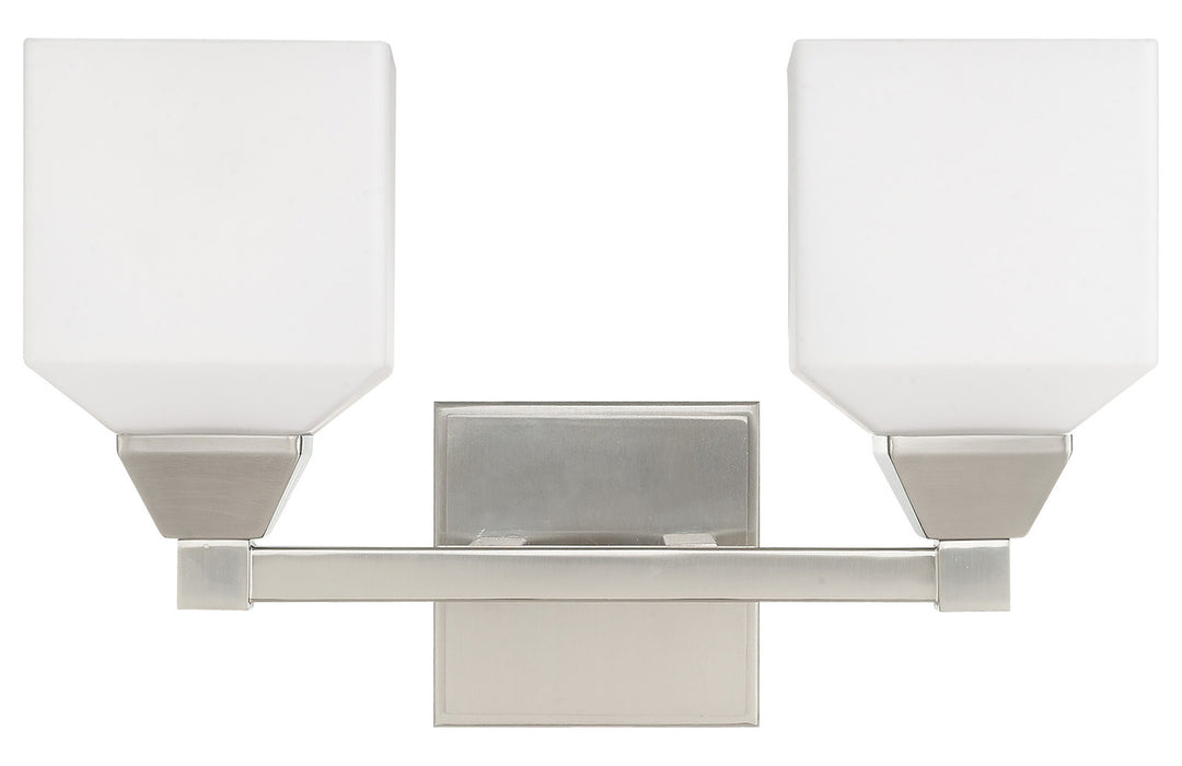 15 Inch 2 Light Bath Vanity With Opal White Glass