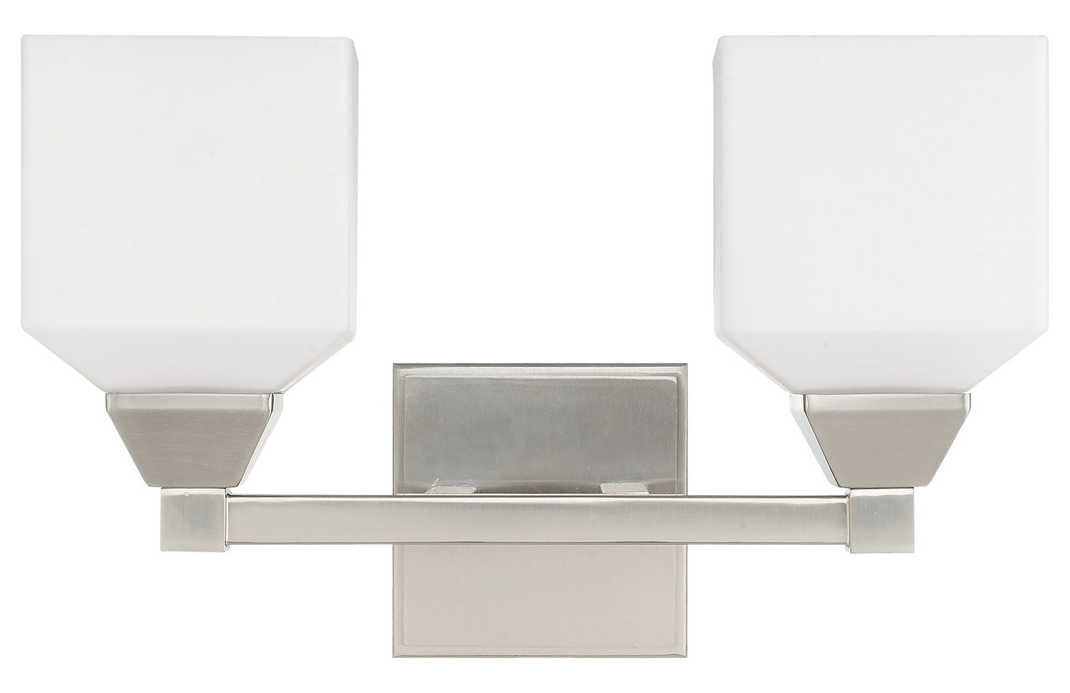 15 Inch 2 Light Bath Vanity With Opal White Glass