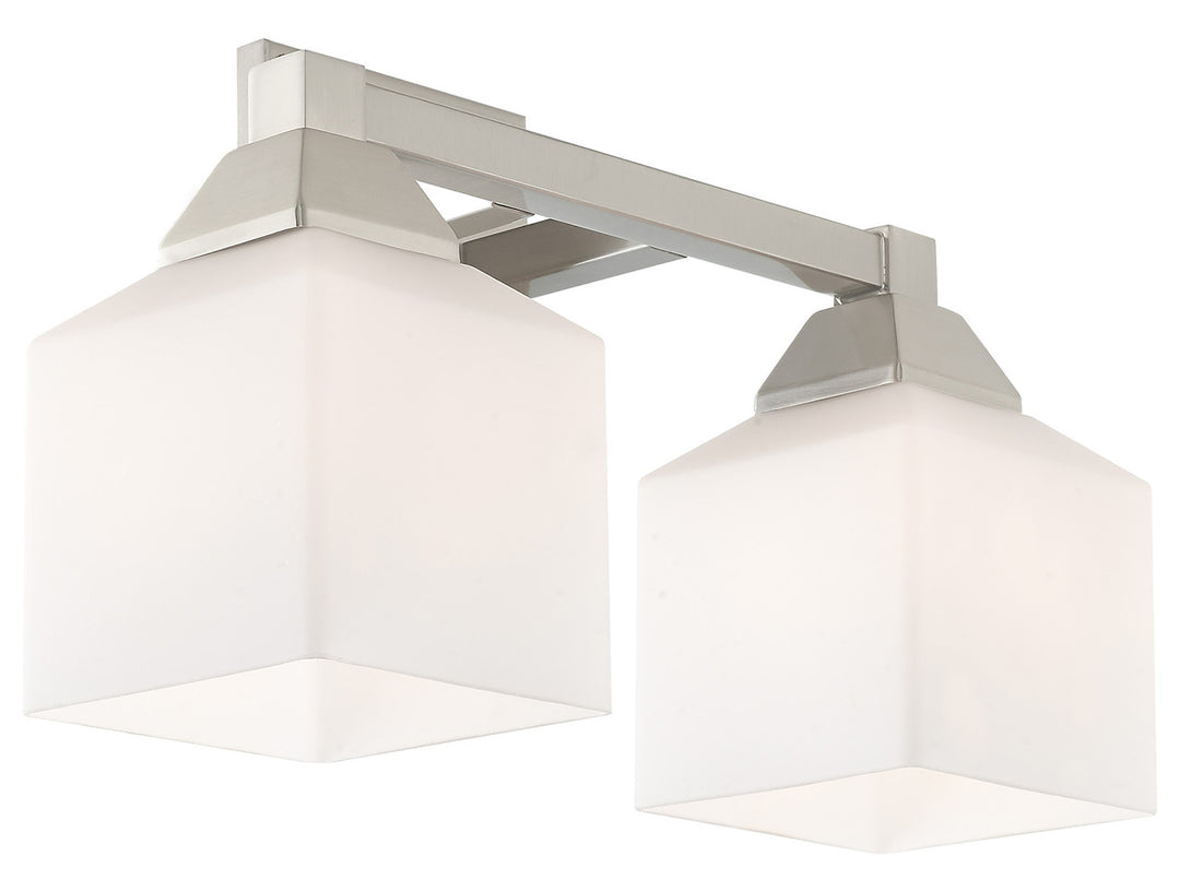 15 Inch 2 Light Bath Vanity With Opal White Glass