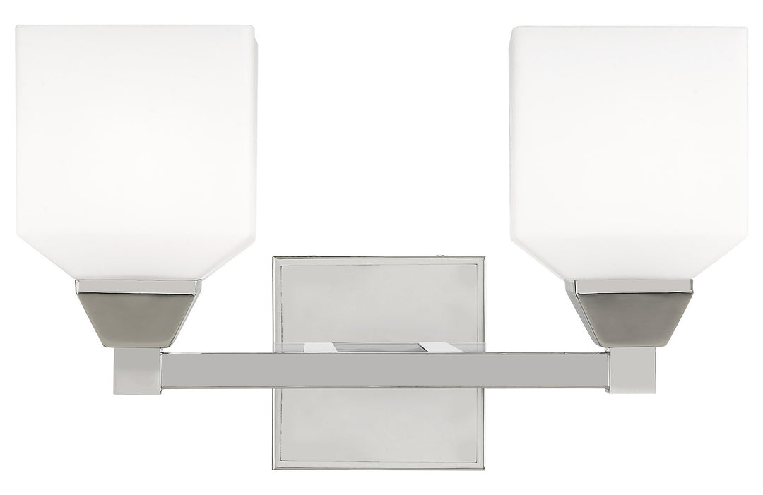 2 Light Bath Vanity With Opal White Glass by Livex Lighting