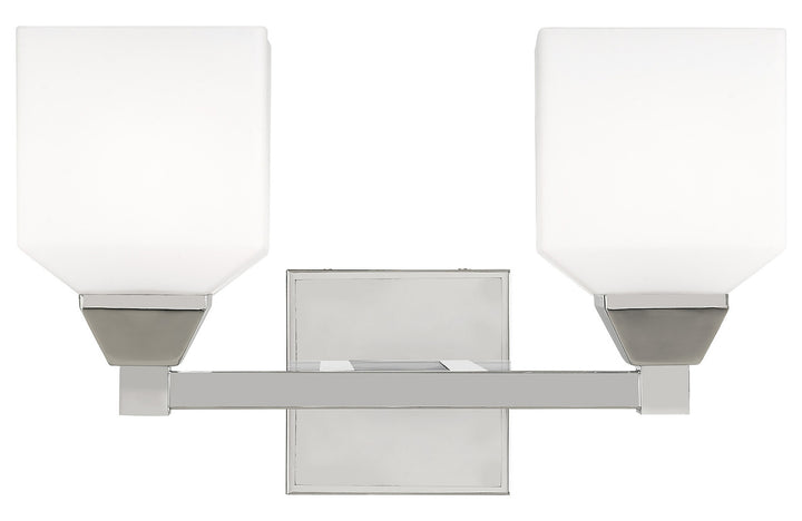 2 Light Bath Vanity With Opal White Glass by Livex Lighting