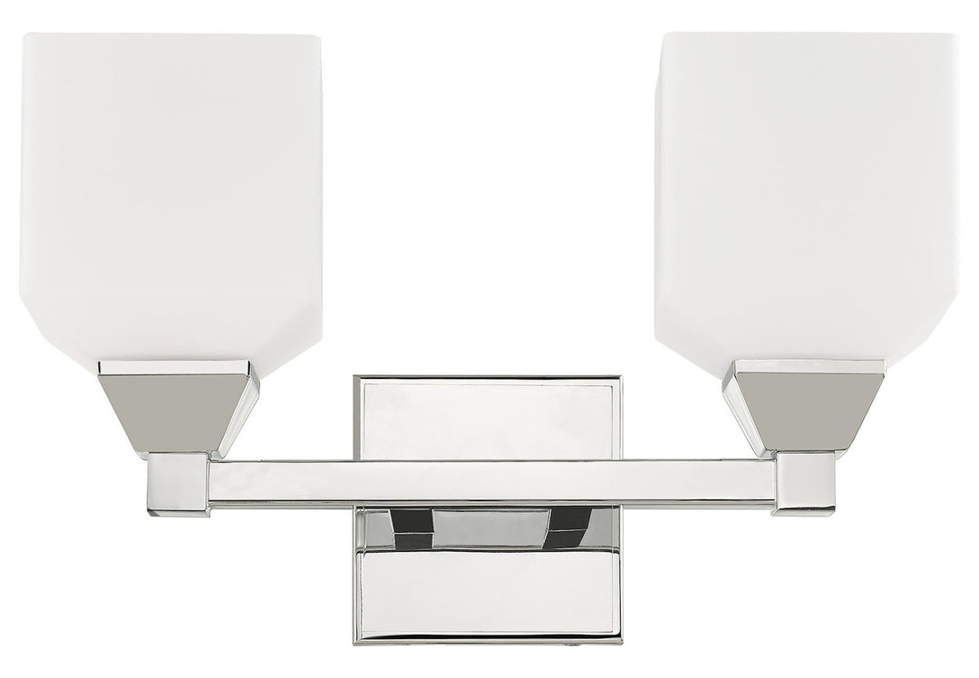 2 Light Bath Vanity With Opal White Glass