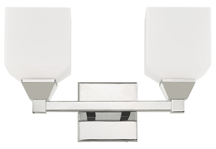 2 Light Bath Vanity With Opal White Glass