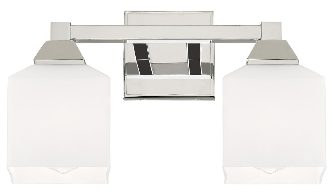 2 Light Bath Vanity With Opal White Glass