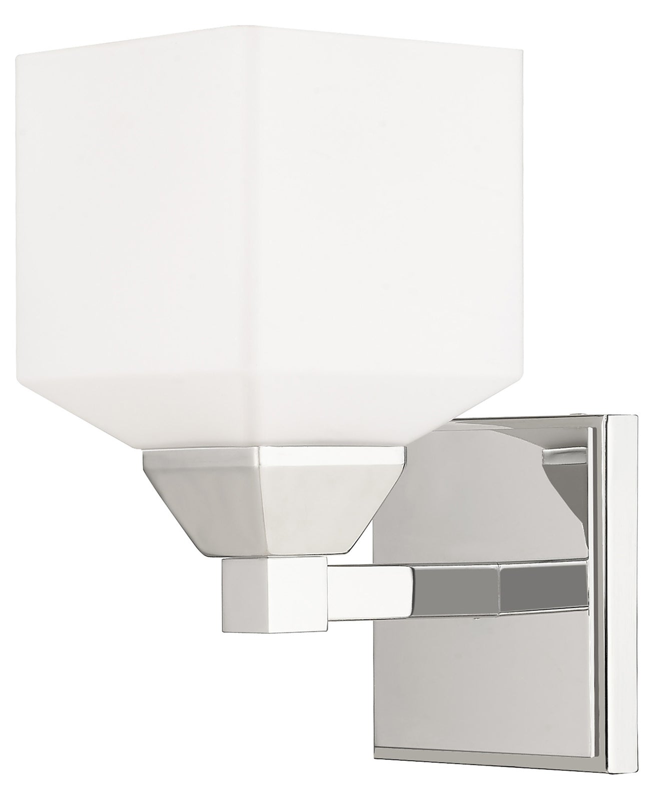 1 Light Wall Sconce With Opal White Glass