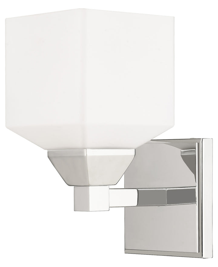 1 Light Wall Sconce With Opal White Glass