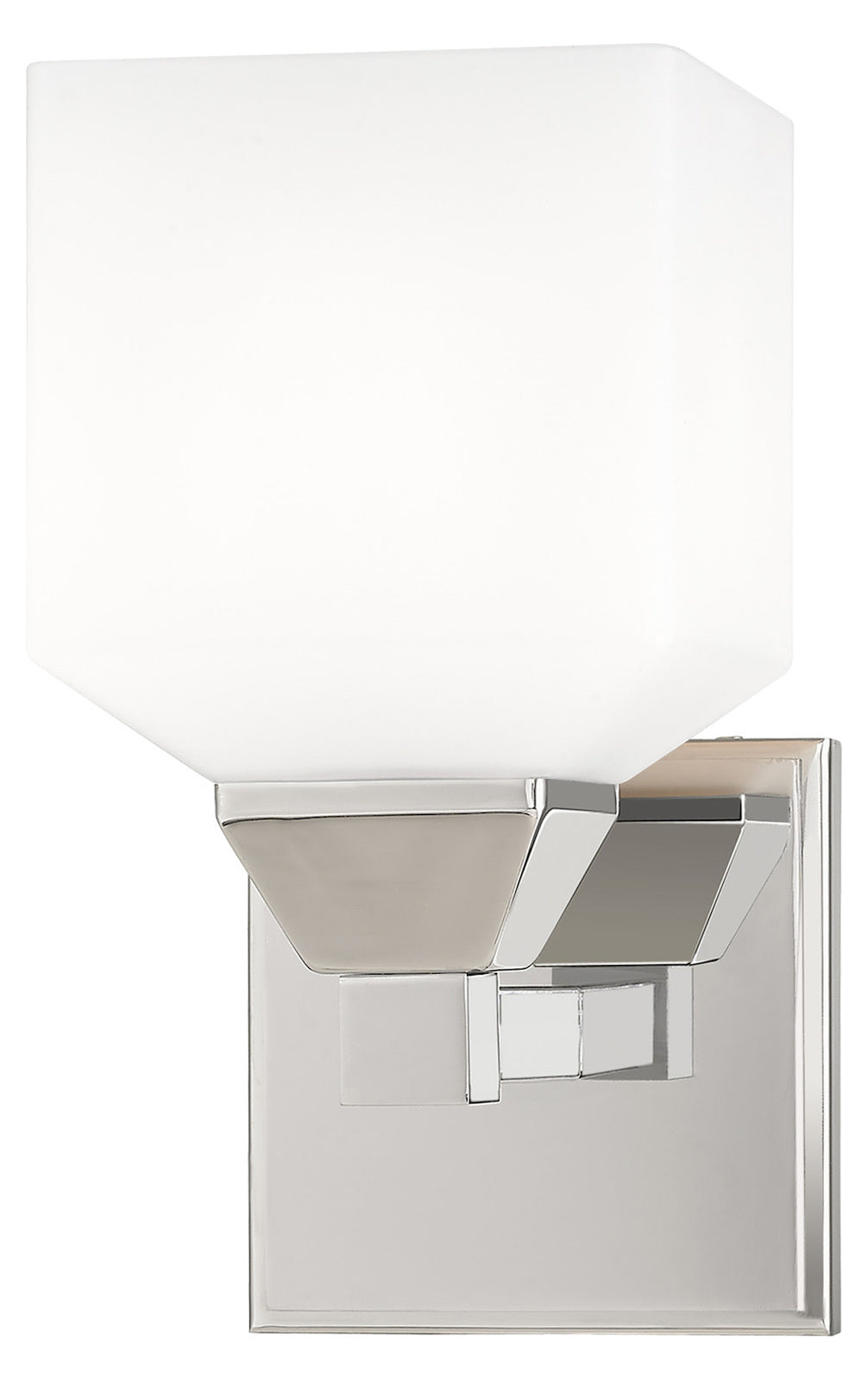 1 Light Wall Sconce With Opal White Glass