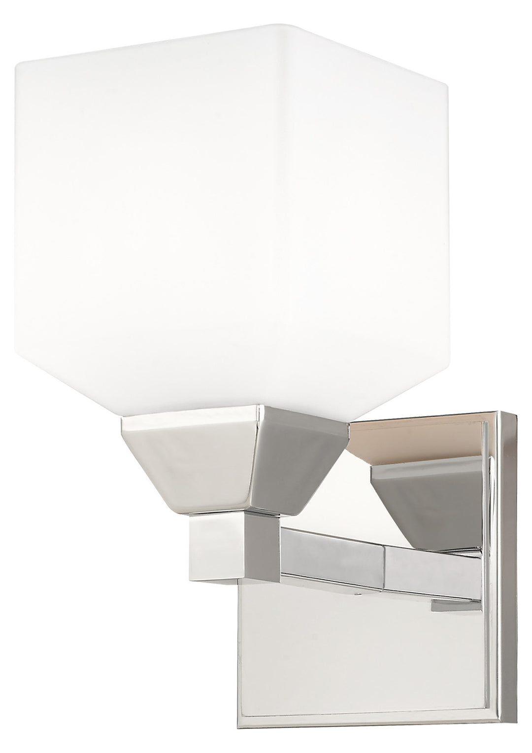 1 Light Wall Sconce With Opal White Glass
