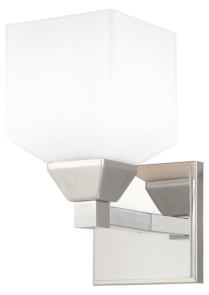 1 Light Wall Sconce With Opal White Glass