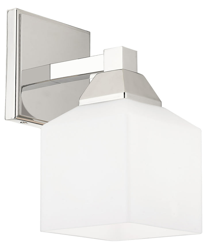 1 Light Wall Sconce With Opal White Glass