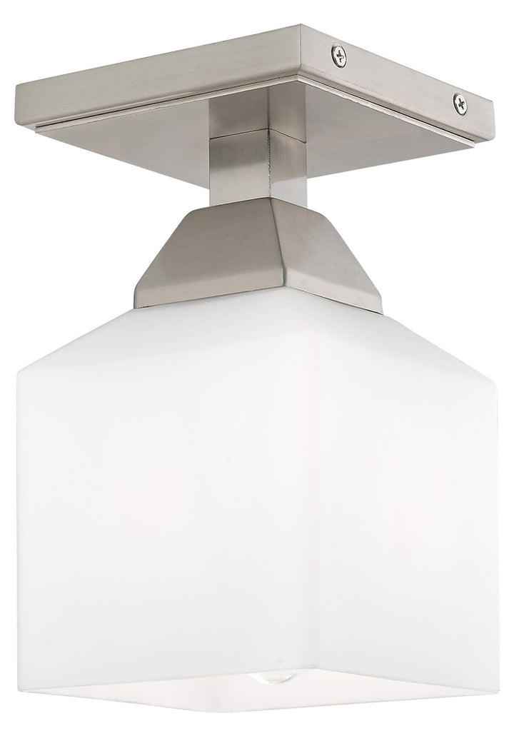 4.75 Inch 1 Light Ceiling Mount With Opal White Glass by Livex Lighting