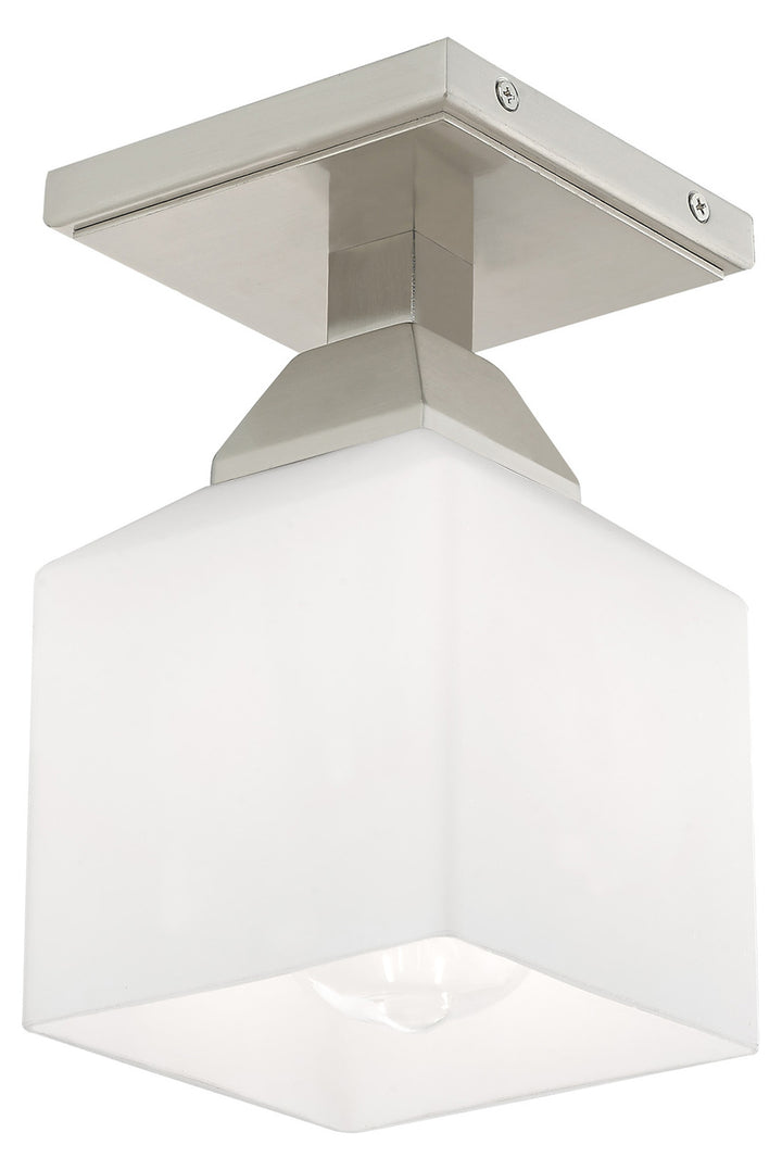 4.75 Inch 1 Light Ceiling Mount With Opal White Glass