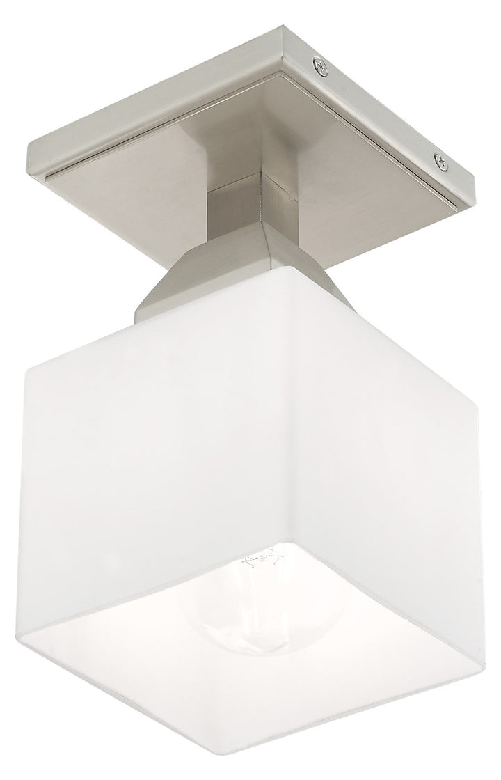 4.75 Inch 1 Light Ceiling Mount With Opal White Glass